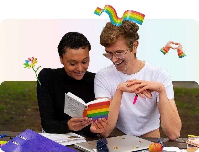 Happy LGBTQ+ couple